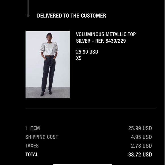 Zara Voluminous Metallic Top - Picture 11 of 11